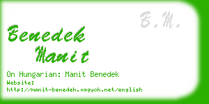 benedek manit business card